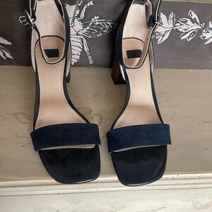 Louise et Cie Leather and Suede Navy Sandals